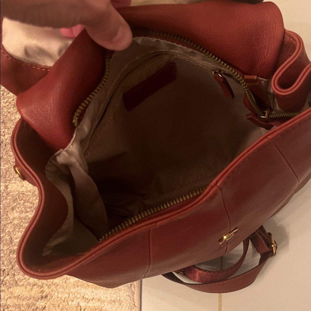 NWT American leather Co Leather Catalina convertible backpack Brown cognac Bag - Picture 15 of 16